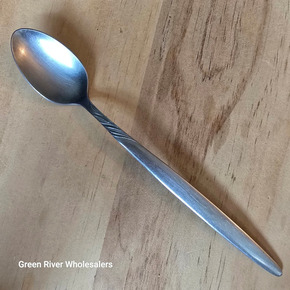 Vintage Stainless Steel Teaspoon Japan Textured Swirl Wave Handle UNF83 7.5"‎
